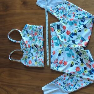 Fabletics Floral Bra and Leggings Set